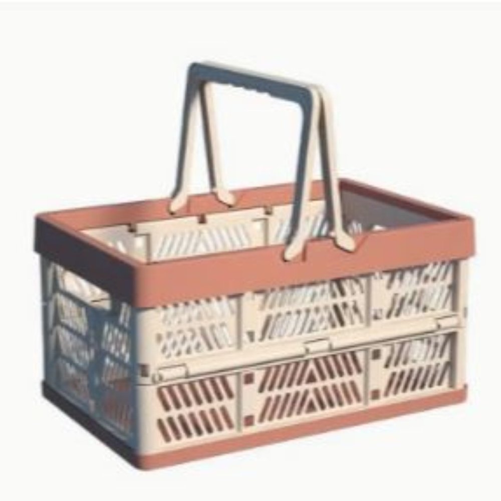 Foldable Pastel Basket - Large Storage Box with Handle for picnics, sports